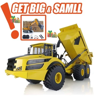 +Free Mini! 6*6Metal 1/14RTR Hydraulic Lifting RC Articulated Dumper Tipper A40G - Image 1 of 4
