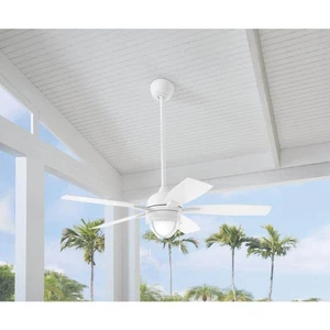 Hampton Bay Seaport II 52" Matte White Indoor/Outdoor Ceiling Fan w/ LEDs - Picture 1 of 10
