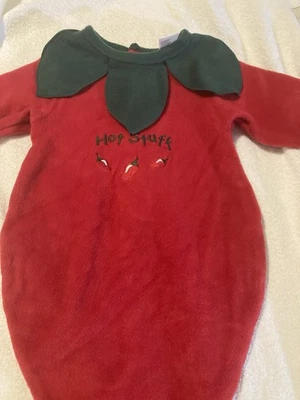 Infants RED HOT  CHILI  PEPPER  HALLOWEEN COSTUME Buntings ONLY size 0-6 months! - Image 1 of 4
