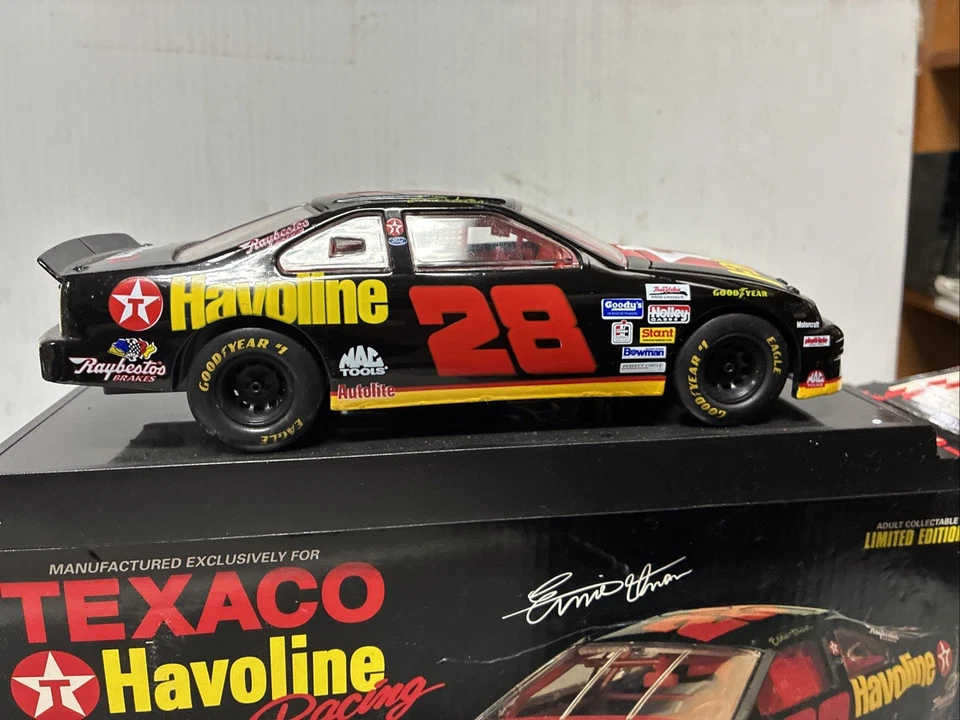 LIMITED EDITION Racing Champions 1996 ERNIE IRVAN#28 Texaco Havoline Signed Base - Image 1 of 4