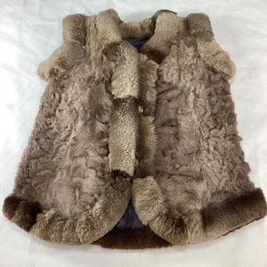 Real Faux Fur Vest Boys Costume Sz 6 Costume vitage for plays - Picture 1 of 6