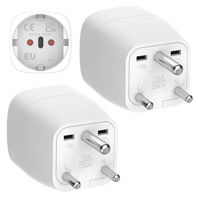 Clomnpe 2 Stück Reiseadapter für Indien,Reisestecker Indien,Deutschland nach ... - Bild 1 von 4