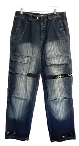 VINTAGE Marithe Francois Girbaud Jeans Men 36 Blue Baggy Shuttle Tape Skater Y2K - Picture 1 of 24