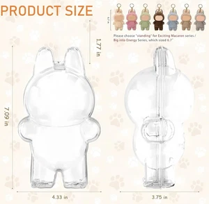 LABUBU Case Clear Protective Display Pop Mart The Monsters Plastic Cover Stand - Picture 1 of 4