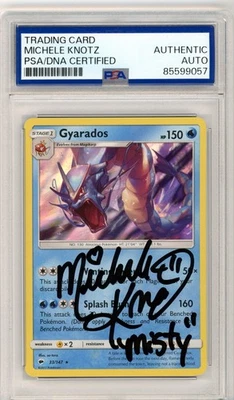 PSA Michele Knotz Signed Gyarados 33/147 Sm-Burning Shadows Holo Pokemon TCG - Image 1 of 2