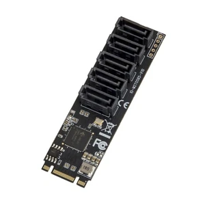Open Box5 port Non-RAID SATA III 6Gbp/s toM.2B+M KeyAdapterPCI-e 3.0 x2 bandwith - Picture 1 of 5