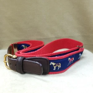 Vintage Alynn Canvas & Leather Horse Print Belt - Picture 1 of 6