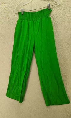 Love Tree Women Pants Medium Green Viscose Blend Pull On Casual Fit Wide Leg - Image 1 of 4