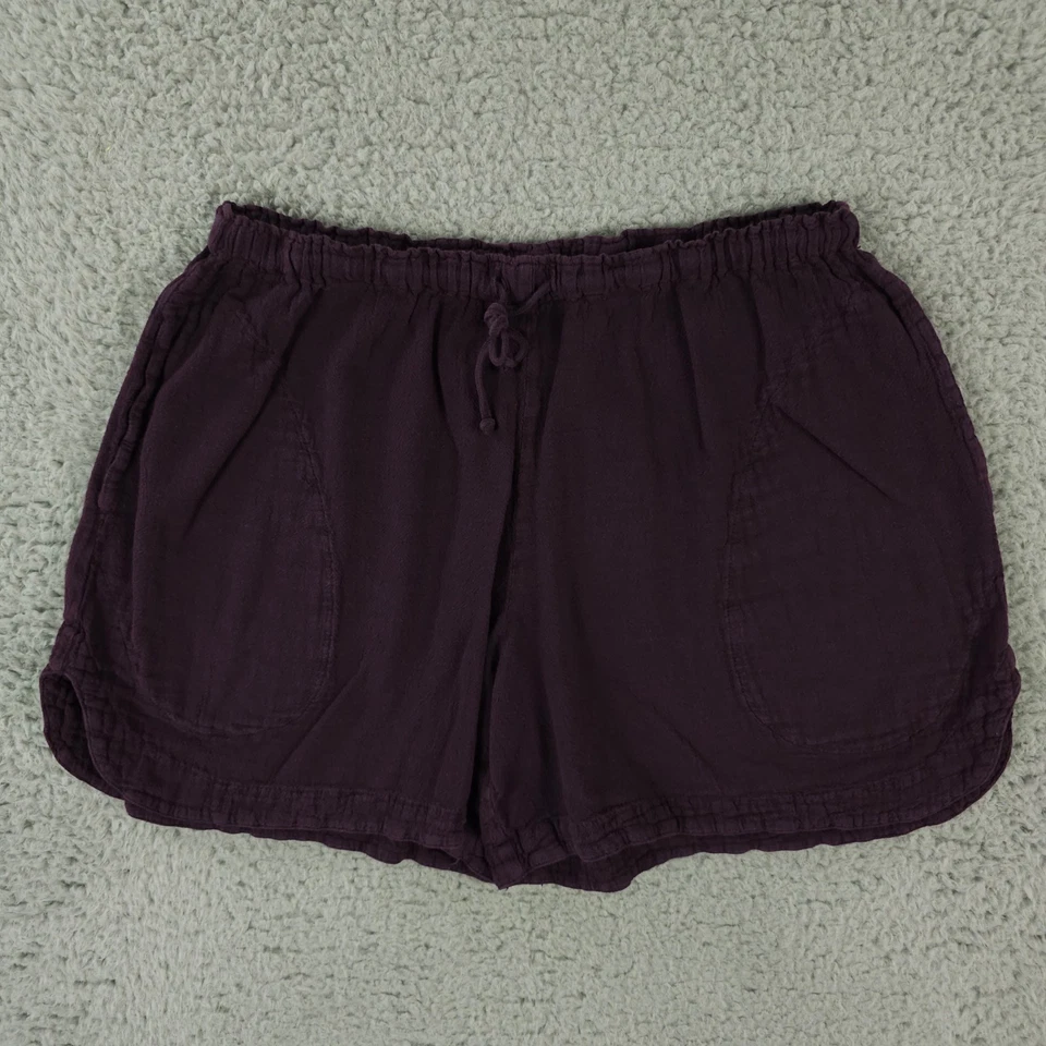 Oh My Gauze! Shorts Women 1 US S M Purple Pull On Dolphin Casual Cotton Beach 5" - Image 1 of 4