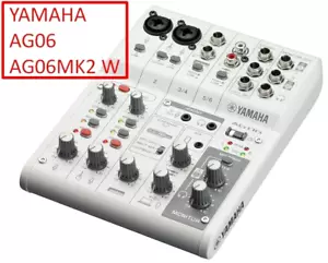 YAMAHA AG06 AG06MK2 W 6ch Live Streaming Mixer USB Audio Interface White Color - Picture 1 of 13
