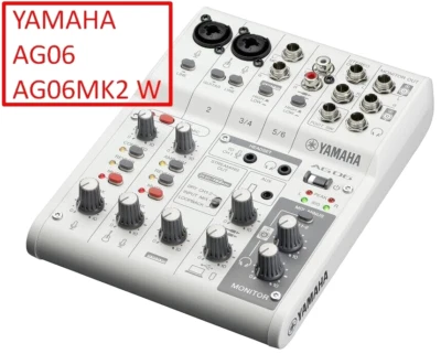 YAMAHA AG06 AG06MK2 W 6ch Live Streaming Mixer USB Audio Interface White Color - Image 1 of 4