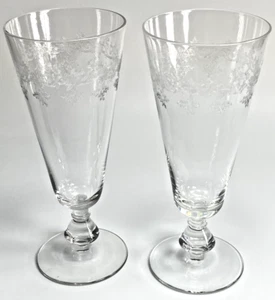 Bryce Etched Iced Tea Glasses-Pilsner Glasses 7 3/4" Set of Two - Picture 1 of 24