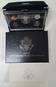 MS0593SXSCiO U.S. MINT PREMIER 5 COIN YEAR 1993-S AG SILVER PROOF SET TONED OGP! - Picture 1 of 7