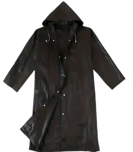 Waterproof Outerwear - Storm - Raincoat - Jacket - Size Large - Black - Button  - Picture 1 of 4