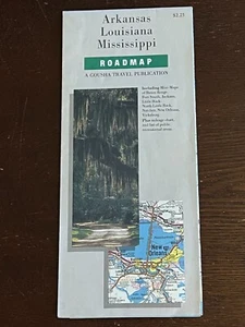 1993 Arkansas Louisiana Mississippi Folding Roadmap A Gousha Travel Publication - Imagen 1 de 1