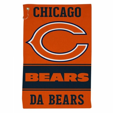 CHICAGO BEARS ALL PURPOSE GOLF TAILGATE TOWEL 16"X25" HOOK AND GROMMET Cover