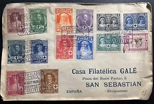 1926 Madrid Spain First day Cover FDC To San Sebastian Sc#B1-B13 Red Cross Stamp - Picture 1 of 2