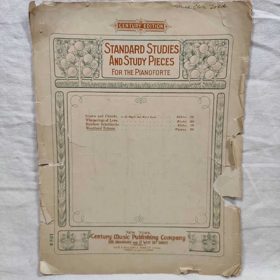Partituras antiguas raras de 1908 "Woodland Echoes" de A. P. Wyman op 34 Foto 1 de 4