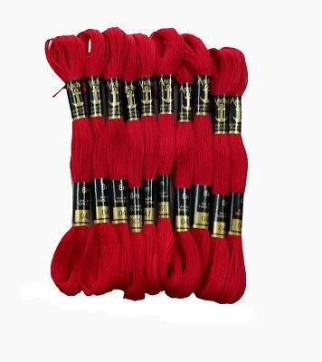 Anchor Cross Stich/Long Stich Embroidery Cotton Threads Red Pack Of 10Pcs - Image 1 of 3