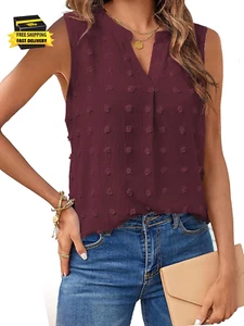 Womens Tops Summer Tank Top for Women Sleeveless Shirts Spring Corset V Neck Dre - Picture 1 of 2