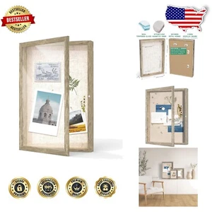 Versatile Deep Shadow Box Frame - Showcase 3D Treasures in Natural Wood Finish - Picture 1 of 11