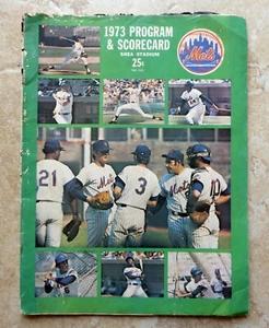 Programa y tarjeta de puntuación Shea Stadium 1973 de los Mets de Nueva York - Imagen 1 de 5