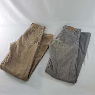 Lote de 2 Pantalones Levi’s 716 705 Años 80 Pana Estudiante Gris 27x32 Marrón 27x31 Niños Foto 1 de 4