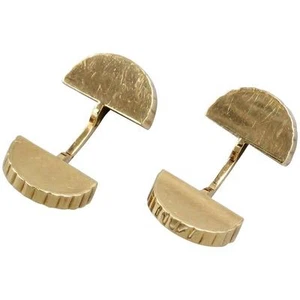 Cartier Paris Art Deco 18 Karat Gelbgold Münzrand Fan Manschettenknöpfe - Bild 1 von 4