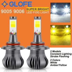 9005 HB3 LED Fog Light Bulb Switchback Strobe 2Colors White + Amber Yellow 6K 3K - Picture 1 of 12