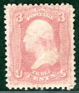 USA Classic Stamp Scott.65b 3c Rose (Laid Paper) Mint LMM Unpriced RARE LGREEN60 - Picture 1 of 6