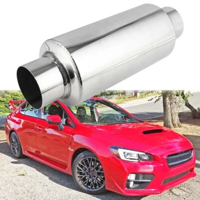 2.5" Inlet 2.5" Outlet 12" Length Muffler Exhaust/Resonator For Subaru WRX /STI - Image 1 of 4