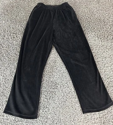 Alfred Dunner Black Velour Pants Womens 8 Petite 8P Pull-On Elastic Waist - Image 1 of 4