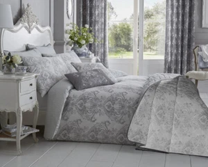 Toile 200 Fadenzahl Baumwolle reich Bettbezug Set Kingsize-Bett Grau 20" x 13,4" - Bild 1 von 1