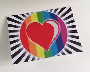 Gay Lesbian Same Sex Congratulations Card on Coming Out Closet Rainbow Red Heart - Picture 1 of 7