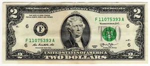 U.S. TWO DOLLAR BILL $2 SERIES 2013 VERY NICE AND IS IN GREAT SHAPE - F11075393A - Picture 1 of 2
