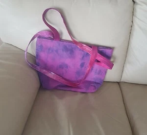 Pink and Purple Denim Look Hand Dyed Tote, Large Purse, Bag - Picture 1 of 8
