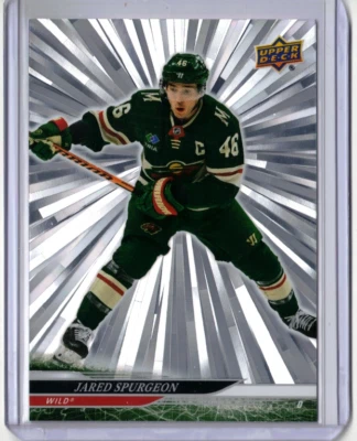 JARED SPURGEON 24/25 2025 Upper Deck Series 2 UD SILVER OUTBURST SP Card #336 - Image 1 of 2