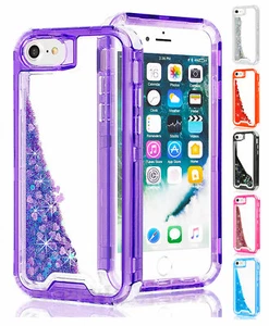 For Apple iPhone 7 | 8 - Waterfall Glitter Liquid Shock Proof Armor Cover Case - Picture 1 of 43