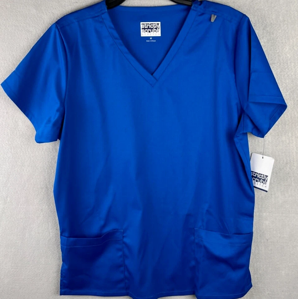 Strictly Scrubs Stretch Unisex Size Medium Color Dark Blue With Pockets New - Image 1 of 4