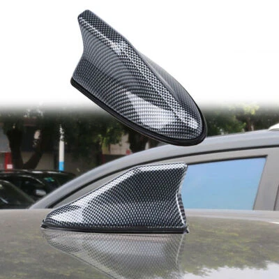 Car SUV Shark Fin Roof Antenna Radio AM/FM Signal Aerial Universal Carbon Fiber - Image 1 of 4