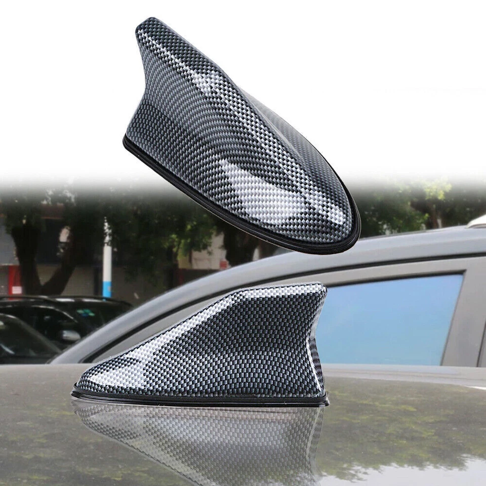 Car SUV Shark Fin Roof Antenna Radio AM/FM Signal Aerial Universal Carbon Fiber - Изображение 1 из 4