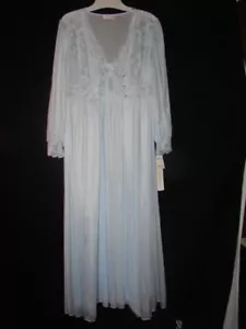 Shadowline Blue Nightgown and Robe Peignoir Set Vintage Old Stock New With Tags - Picture 1 of 12