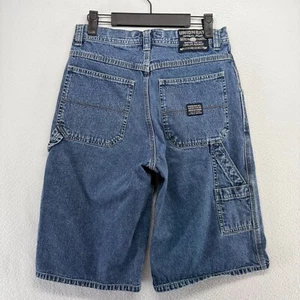 Vintage Unionbay Jorts Boys 18 Blue Denim Jean Shorts Carpenter Baggy Skater y2k - Picture 1 of 12