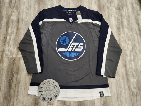 NWT Winnipeg Jets Reverse Retro NHL Adidas Ice Hockey Authentic Jersey Men 50 Cover