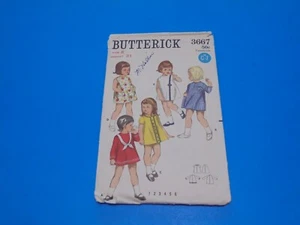 Vintage 60er Jahre Butterick Schnittmuster 3667 Kleinkind Mädchen A-Linie Kleid Größe 2  - Bild 1 von 3