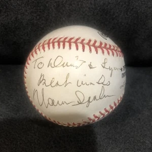 Warren Spahn AUTO BALL Signed Leonard Coleman OML Baseball - Atlanta Braves - Picture 1 of 3