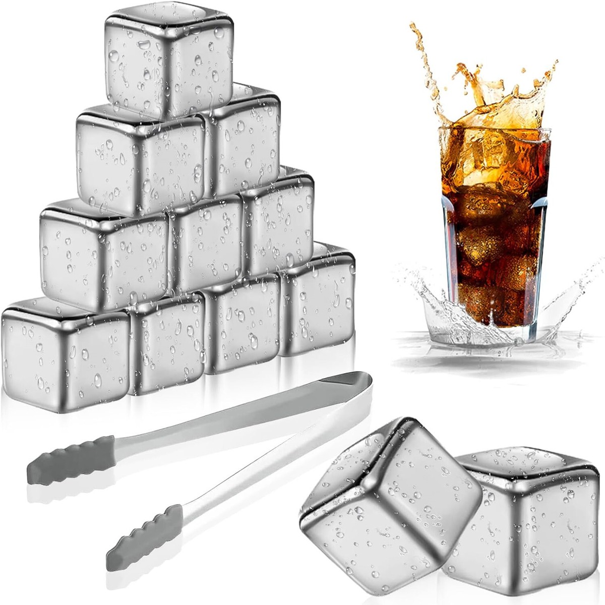 Whisky Steine Edelstahl Set - 4 Kühlsteine Kugeln Mit Geschenkbox