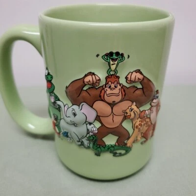 Taza de café Rainforest Café 3D animales poderosos logotipo verde cocodrilo rana gorila Foto 1 de 4
