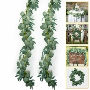 Fake Artificial Eucalyptus Garland Wreath Greenery Leaf Vine Plant Wedding Decor - Picture 1 of 15