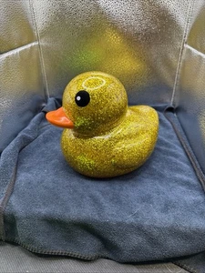 6" Large Sparkle Glitter Duck Gold Glitter Rubber Duck Toy - Picture 1 of 10